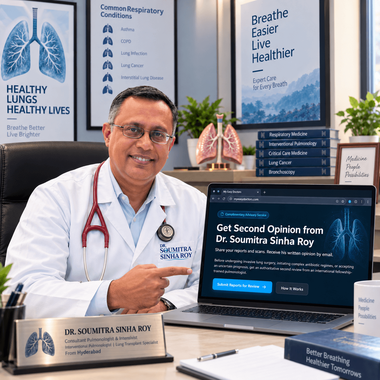 Dr. Soumitra Sinha Roy reviewing reports for Second Opinion